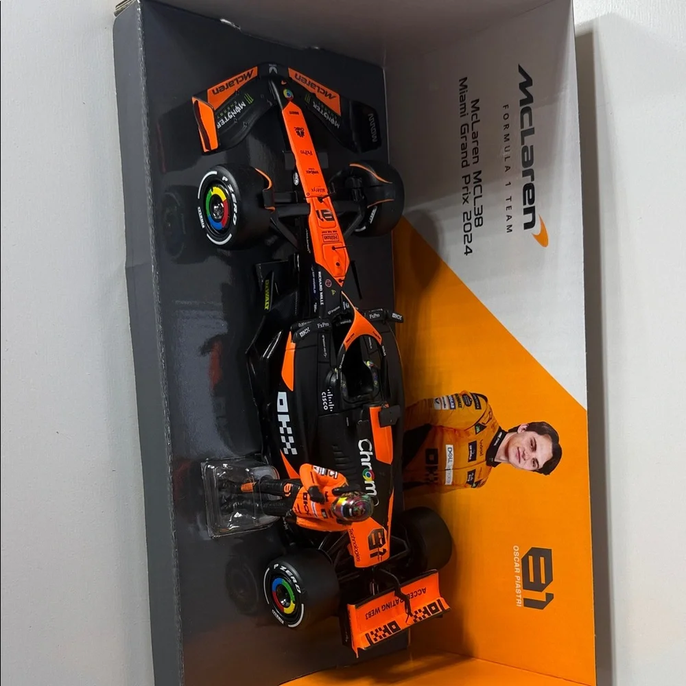 McLaren MCL36 Miami Grand Prix 2024 Toy Car - Orange and Black